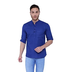 Rajubhai Hargovindas Mens Linen Straight Short Kurta