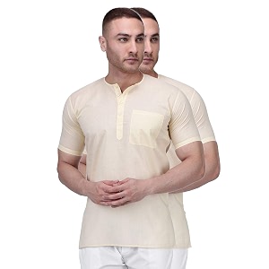 Rajubhai Hargovindas Mens Pure Cotton Short Kurta