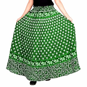 rajvila 36 inch length women39s cotton printed regular long elasti skirt for women e_e36ntg_0009-8xl green 8xl