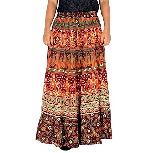 rajvila 36 inch length women39s cotton printed regular long elasti skirt for women e_e36nt_0006