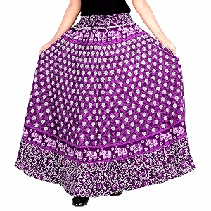 rajvila 36 inch length women39s cotton printed regular long elasti skirt for women e_e36ntp_0009-3xl purple xxx-large