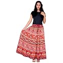 Rajvila 36 Inch Length Women's Cotton Printed Regular Long Elasti Skirt for Women (E_E36NT_0006)