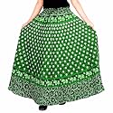 Rajvila 36 Inch Length Women's Cotton Printed Regular Long Elasti Skirt for Women (E_E36NTG_0009-8XL; Green; 8XL)