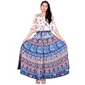 Rajvila 36 Inch Length Women's Cotton Printed Regular Long Elasti Skirt for Women (E_E36NT_0006)