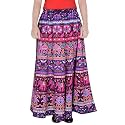 Rajvila 36 Inch Length Women's Cotton Printed Regular Long Elasti Skirt for Women (E_E36NT_0006)