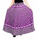 Rajvila 36 Inch Length Women's Cotton Printed Regular Long Elasti Skirt for Women (E_E36NTP_0009-3XL; Purple; XXX-Large)