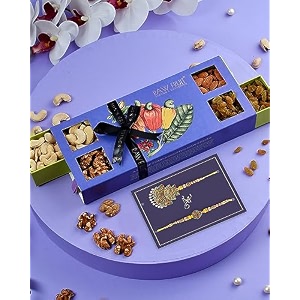 rakhi for brother and bhabhi combo with dry fruit gift pack of cashew walnut almond raisins lumba rakhi for bhabhi rakhi for brother and bhabhi with gift premium yellow rakhi