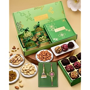 rakhi for brother and bhabhi with sweets dry fruit gift pack with premium artisanal laddoo sweets bhaiya bhabhi rakhi set rakhi for brother and bhabhi combo bhai bhabhi rakhi set