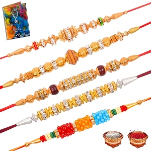 rakhi for brother rakhi gift for brother greeting card with roli chawal combo for brother bhiya bhabhi rakhi