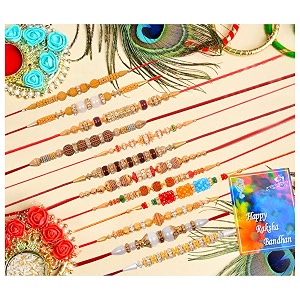 rakhi for brother rakhi gift for brother greeting card with roli chawal combo for brother bhiya bhabhi rakhi