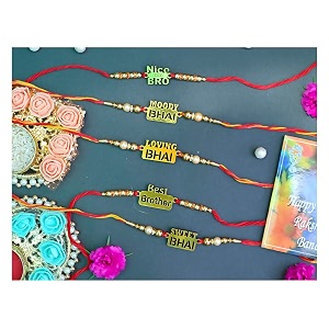 rakhi for brother rakhi gift for brother greeting card with roli chawal combo for brother bhiya bhabhi rakhi