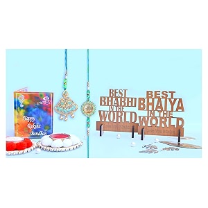rakhi for brother rakhi gift for brother greeting card with roli chawal combo for brother bhiya bhabhi rakhi