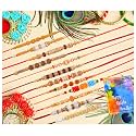 Rakhi for Brother Rakhi Gift for Brother Greeting Card with Roli Chawal Combo for Brother Bhiya Bhabhi Rakhi