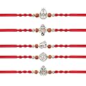 Rakhi for Brother Set of 5 Raksha Bandhan Rakhi Bracelet, Rakhi Brother Set