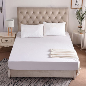 rakhi home dcor single size fitted terry cotton breathable stretchable waterproof mattress cover