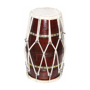 ram musical dholak in mango wood brown polish half set wooden bongo