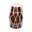 RAM musical Dholak in mango wood Brown polish Half set Wooden Bongo