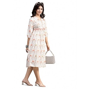 Ramas Womens Printed Cotton One Piece Dress