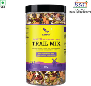 ramam nutriboost premium 7 in 1 trail mix roasted nuts  seedshigh protein  fiber assorted seeds  nuts 1 x 200 g