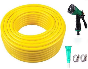 ramapipe rama yellow 20 mtr garden pipe durable and fkexible comes with spray nozzle 25 mm plumbing pipe plastic