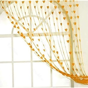 ramcha heart string curtain 35 x 65 feet - 1 piece orange
