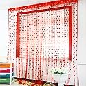 Ramcha Heart String Curtain 3.5 X 6.5 Feet - 1 Piece (Red)