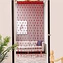 Ramcha Heart String Curtain 3.5 X 6.5 Feet - 1 Piece (Maroon)