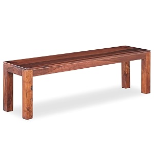 solid sheesham wood 2 seater bench for living room  wooden dining bench without cushion for home  armrest bed bench  patio outdoor amp balcony seating furniture  honey finish