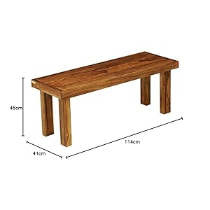 solid sheesham wood 2 seater bench for living room  wooden dining bench without cushion for home  armrest bed bench  bed benches for bedroom  balcony seating furniture teak