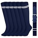 Ramede 3 Pairs Baseball Softball Socks and Belt Set