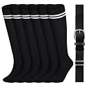 Ramede 3 Pairs Baseball Softball Socks and Belt Set