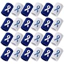 Ramede Prostate Cancer Awareness Sweatband Bulk Blue Ribbon Wristbands