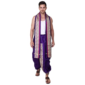 rameshwaram fabrics readymade dhoti for men velcro style stitched mens silk dhoti pant with stole set