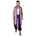Rameshwaram Fabrics Readymade Dhoti for Men, Velcro Style Stitched Mens Silk Dhoti Pant with Stole Set