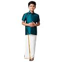 RAMRAJ COTTON Boys Silk Cotton Shirt With