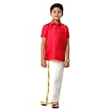RAMRAJ COTTON Boys Silk Cotton Shirt With
