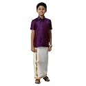 RAMRAJ COTTON Boys Silk Cotton Shirt With
