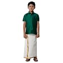 RAMRAJ COTTON Boys Silk Cotton Shirt With