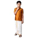 RAMRAJ COTTON Boys Silk Cotton Shirt With