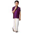 RAMRAJ COTTON Boys Silk Cotton Shirt With