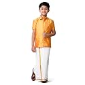 RAMRAJ COTTON Boys Silk Cotton Shirt With