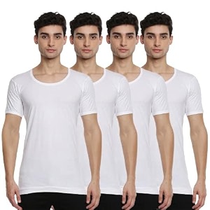 ramraj cotton men white round neck half sleeve cotton vestmen inner wear banian moisture absorbant
