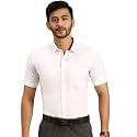 RAMRAJ COTTON Men White Half Sleeve Shirt