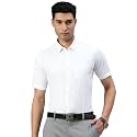RAMRAJ COTTON Men White Half Sleeve Shirt