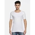 RAMRAJ COTTON Men39s White Round Neck Half