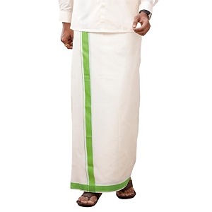 ramraj cotton men black fancy border single layer dhoti crafted for festive occasions and classic ethnic style