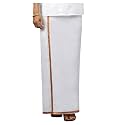 RAMRAJ COTTON Men Black Fancy Border Single Layer Dhoti Crafted For Festive Occasions And Classic Ethnic Style