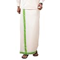RAMRAJ COTTON Men Black Fancy Border Single Layer Dhoti Crafted For Festive Occasions And Classic Ethnic Style