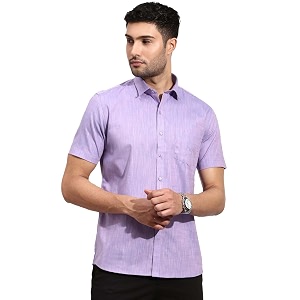 RAMRAJ COTTON Men Cotton Solid Half Sleeve