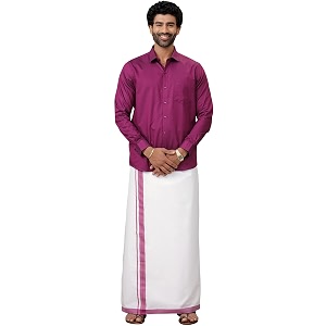 RAMRAJ COTTON Men Full Sleeve Solid Shirt